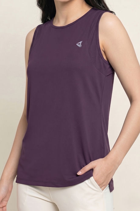 Zelocity Quick Dry Gym & Training Relaxed Tank Top - Purple Plumeria — image 4